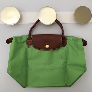 Longchamp “Le Pliage” small green bag